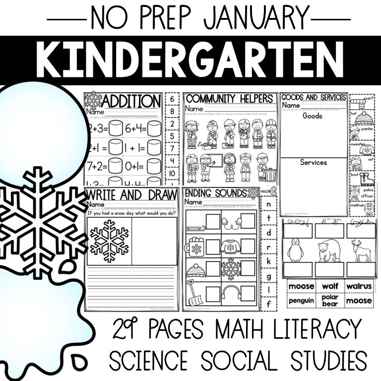 No Prep: Kindergarten January