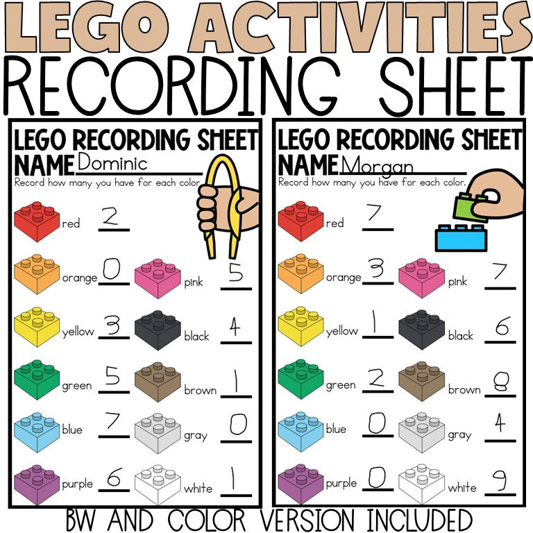 Recording Sheet Lego