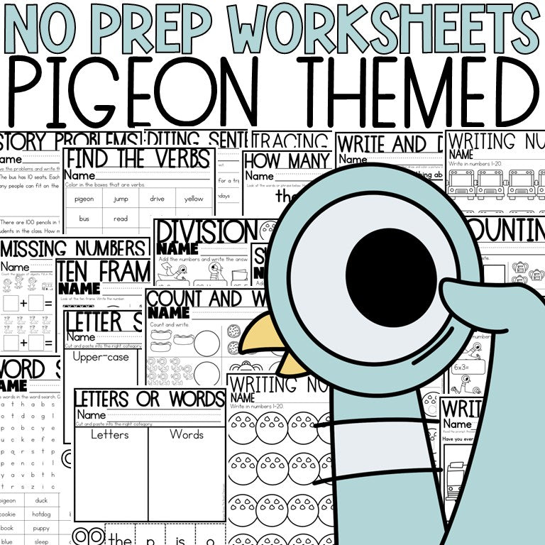 No Prep Pigeon Worksheets
