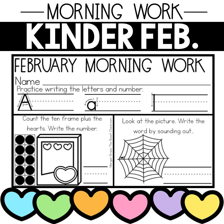 Half Sheet Morning Work Kindergarten February