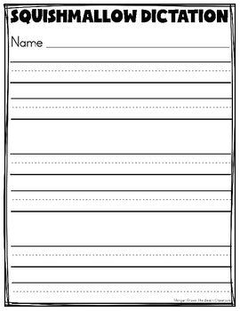 Squishmallow Dictation Paper | Sentences | Squishmallow Day Activities