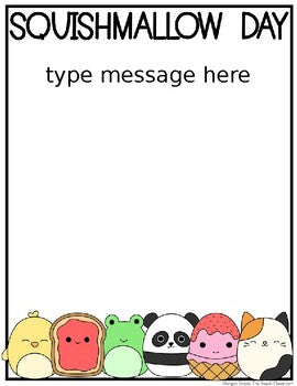 Squishmallow Day Editable Parent Letter