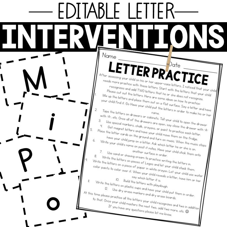 Letter Intervention Editable
