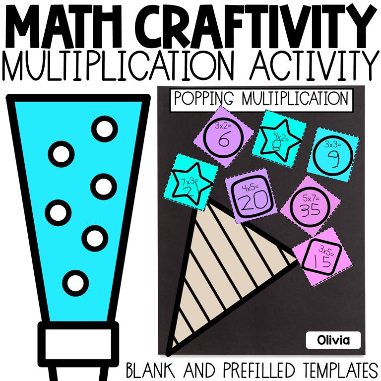 Multipication Craft New Years | Multiplication Craft | Popper | Editable – The Beach Classroom