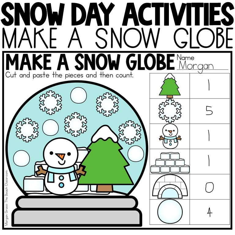 Snow Globe Math Craft – The Beach Classroom