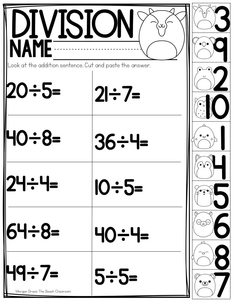 Squishmallow No Prep Worksheets