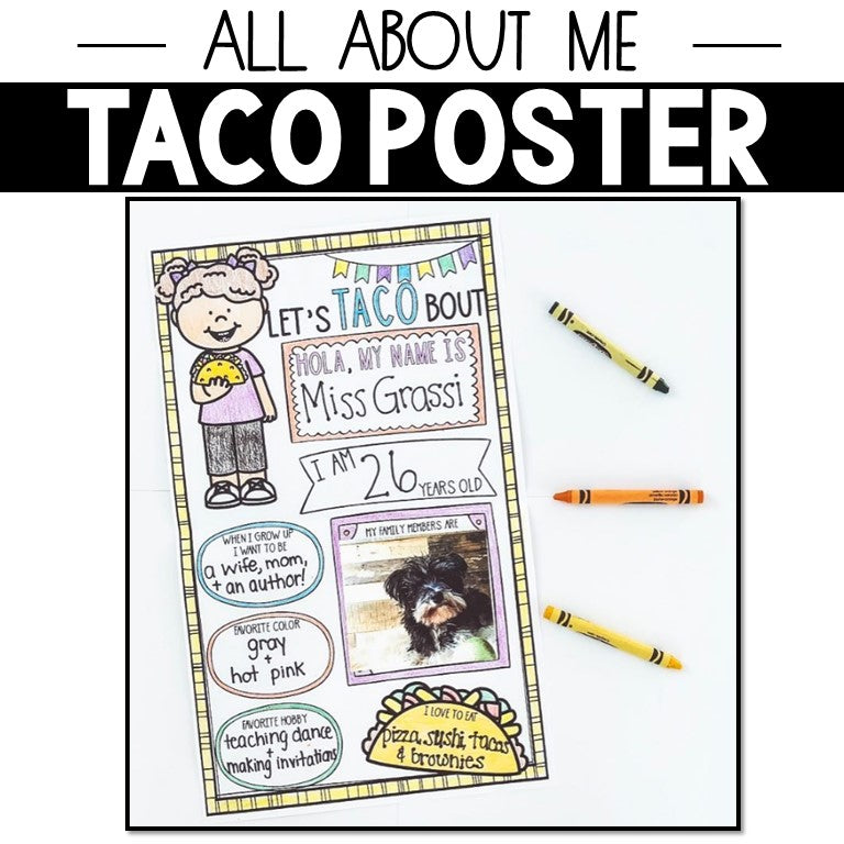 All About Me Taco Poster – The Beach Classroom