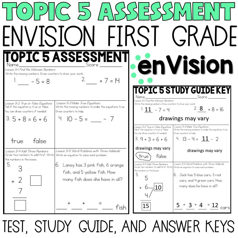 Envision 1st Grade Tests | Assessments